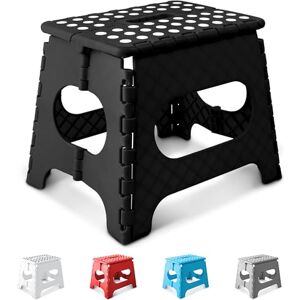 KEPLIN 11 Inch Heavy Duty Folding Step Stool Non-Slip Foldable Footstool for Toddlers, Children & Adults Portable, Lightweight Plastic Footstep w/Carrying Handle for Indoor or Outdoor (Black) KEPLIN 11 Inch Heavy Duty Folding Step Stool Non-Slip Foldable Footstool for Toddlers, Children & Adults Portable, Lightweight Plastic Footstep w/Carrying Handle for Indoor or Outdoor (Black)