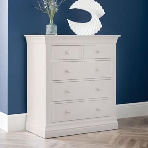 Julian Bowen Clermont 3+2 Drawer Chest, Light Grey Julian Bowen Clermont 3+2 Drawer Chest, Light Grey