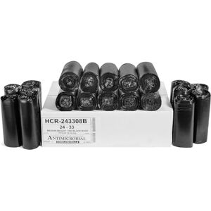 Aluf Plastics 12-16 Gallon Black Trash Bags (1000 Count) 24' x 33' 8 Micron Equivalent High Density Value Garbage Bags for Bathroom, Office, Industrial, Commercial, Janitorial, Recycling Aluf Plastics 12-16 Gallon Black Trash Bags (1000 Count) 24' x 33' 8 Micron Equivalent High Density Value Garbage Bags for Bathroom, Office, Industrial, Commercial, Janitorial, Recycling