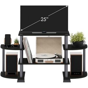 Furinno TURN-N-TUBE TV Stand, Rounded Corner Entertainment Center, TV Console for TV up to 50 Inch, for Living Room, Bedroom, Black Furinno TURN-N-TUBE TV Stand, Rounded Corner Entertainment Center, TV Console for TV up to 50 Inch, for Living Room, Bedroom, Black