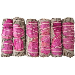 VIE Smudge Stick, White Sage and Light Pink Petals 4", Pack of 6 VIE Smudge Stick, White Sage and Light Pink Petals 4", Pack of 6