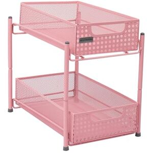 Mind Reader HCABASK2T-PNK Cabinet, Mesh Storage Baskets Organizer, Home, Office, Kitchen, Bathroom, Steel, Pink 2 Tier Heavy Duty Mind Reader HCABASK2T-PNK Cabinet, Mesh Storage Baskets Organizer, Home, Office, Kitchen, Bathroom, Steel, Pink 2 Tier Heavy Duty