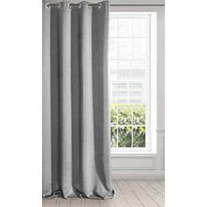 Eurofirany LOGAN Extra Long Blackout Curtain 1 Unit Eyelets, Light blocking Room Darkening Bedroom Living Room, W53 x L98, Silver Eurofirany LOGAN Extra Long Blackout Curtain 1 Unit Eyelets, Light blocking Room Darkening Bedroom Living Room, W53 x L98, Silver