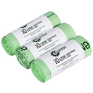 All-Green 10 Litre x 75 Compostable Bags Kitchen Caddy Liner Food Waste Bin Liners EN 13432-10L Bags with Composting Guide All-Green 10 Litre x 75 Compostable Bags Kitchen Caddy Liner Food Waste Bin Liners EN 13432-10L Bags with Composting Guide