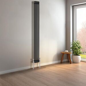 NRG 1800 x 200mm Black Vertical Traditional Column Cast Iron Style Radiator Central Heating Radiator Perfect for Bathrooms, Kitchen, Living Room Double Panel NRG 1800 x 200mm Black Vertical Traditional Column Cast Iron Style Radiator Central Heating Radiator Perfect for Bathrooms, Kitchen, Living Room Double Panel