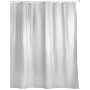 TATAY Fabric Shower Curtain 220 x 200 cm Includes 16 Hooks Washable Shower Curtain with Modern Design Durable Polyester Fabric Nature Model – White & Beige TATAY Fabric Shower Curtain 220 x 200 cm Includes 16 Hooks Washable Shower Curtain with Modern Design Durable Polyester Fabric Nature Model – White & Beige