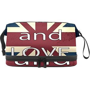 Generic Multi-Functional Storage Travel Cosmetic Bag with Handle,Large Capacity Travel Cosmetic Bag,UK England Flag Keep Calm and Love Generic Multi-Functional Storage Travel Cosmetic Bag with Handle,Large Capacity Travel Cosmetic Bag,UK England Flag Keep Calm and Love