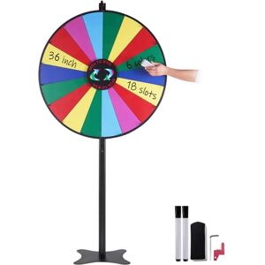 VEVOR 36 inch Spinning Prize Wheel, 18 Slots Spinning Wheel, Roulette Wheel with a Dry Erase and 2 Markers, Tabletop or Floor Standing Win Fortune Spin Games in Party Pub Trade Show Carnival VEVOR 36 inch Spinning Prize Wheel, 18 Slots Spinning Wheel, Roulette Wheel with a Dry Erase and 2 Markers, Tabletop or Floor Standing Win Fortune Spin Games in Party Pub Trade Show Carnival