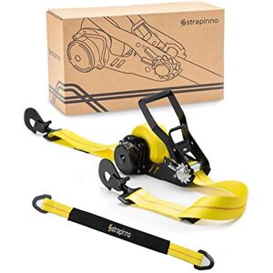 Strapinno Retractable Ratchet Tie-Down Strap 2in x 16ft Heavy-Duty with Snap Hooks, 10,000lbs Breaking Strength, 3,333lbs Working Load Limit, Includes 36in Axle Strap (1 PC) Strapinno Retractable Ratchet Tie-Down Strap 2in x 16ft Heavy-Duty with Snap Hooks, 10,000lbs Breaking Strength, 3,333lbs Working Load Limit, Includes 36in Axle Strap (1 PC)