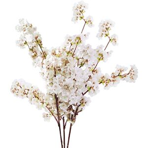 Sunm Boutique 3Pcs 39 Inch Artificial Cherry Blossom Branches Flowers Silk Peach Flowers Arrangements for Home Wedding Decoration Sunm Boutique 3Pcs 39 Inch Artificial Cherry Blossom Branches Flowers Silk Peach Flowers Arrangements for Home Wedding Decoration
