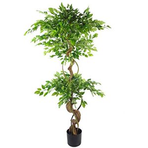 Leaf -7369 150cm Trunk Artificial Japanese Fruticosa Style Tree, Twisted Large Ficus, (5ft) Leaf -7369 150cm Trunk Artificial Japanese Fruticosa Style Tree, Twisted Large Ficus, (5ft)