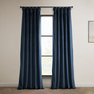 HPD Half Price Drapes Heritage Plush Velvet Curtains 96 Inches Long Room Darkening Curtains for Bedroom & Living Room 50W x 96L, (1 Panel), Eternal Blue HPD Half Price Drapes Heritage Plush Velvet Curtains 96 Inches Long Room Darkening Curtains for Bedroom & Living Room 50W x 96L, (1 Panel), Eternal Blue