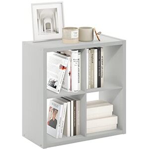 Furinno CUBICLE Book Shelf, 4-Cube Bookself, Thick Frame Bookcase with Reversible Open Back, 14.6 x 30 x 30, for Living Room, Bedroom, Home Office, Light Grey Furinno CUBICLE Book Shelf, 4-Cube Bookself, Thick Frame Bookcase with Reversible Open Back, 14.6 x 30 x 30, for Living Room, Bedroom, Home Office, Light Grey