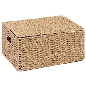 ARPAN Natural Paper Rope Storage Basket Box With Lid (Large) ARPAN Natural Paper Rope Storage Basket Box With Lid (Large)