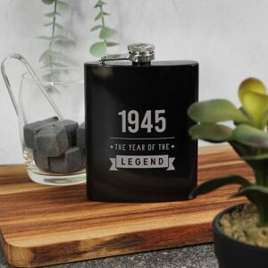 eBuyGB Engraved Black Metal Hip Flask 1945 The Year of The Legend, 80th Birthday Gifts for Men, Milestone Eightieth Gift for Men, 7oz Whisky Flask eBuyGB Engraved Black Metal Hip Flask 1945 The Year of The Legend, 80th Birthday Gifts for Men, Milestone Eightieth Gift for Men, 7oz Whisky Flask