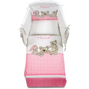 Italbaby 5 Piece Maxi Hello Bedding Set, Pink/White, Multi-Color, One Size Italbaby 5 Piece Maxi Hello Bedding Set, Pink/White, Multi-Color, One Size