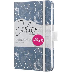 Sigel J6348 Weekly planner Jolie 2026-1 year approx. A6 Cosmic Fantasy Blue 2 pages = 1 week hardcover 80 gsm blue/white 174 p. FSC-certified Sigel J6348 Weekly planner Jolie 2026-1 year approx. A6 Cosmic Fantasy Blue 2 pages = 1 week hardcover 80 gsm blue/white 174 p. FSC-certified