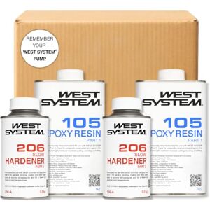 West System Epoxy Resin & Hardener 105/206 Double A Pack Marine Grade Epoxy for Wood, Metal & Fibreglass, Suitable for Outdoor Use, Furniture & DIY – Ideal for Polyester Surfaces & Gap Filling West System Epoxy Resin & Hardener 105/206 Double A Pack Marine Grade Epoxy for Wood, Metal & Fibreglass, Suitable for Outdoor Use, Furniture & DIY – Ideal for Polyester Surfaces & Gap Filling