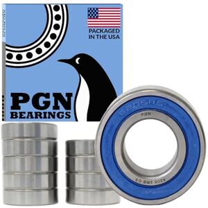 PGN Bearings PGN (10 Pack) 6205-2RS Bearing Lubricated Chrome Steel Sealed Ball Bearing 25x52x15mm Bearings with Rubber Seal & High RPM Support PGN Bearings PGN (10 Pack) 6205-2RS Bearing Lubricated Chrome Steel Sealed Ball Bearing 25x52x15mm Bearings with Rubber Seal & High RPM Support