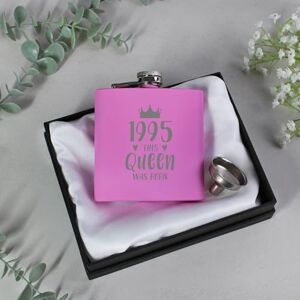 eBuyGB Engraved Pink Metal Hip Flask 1995 The This Queen was Born, 30th Birthday Gifts for Women, Milestone Thirtieth Gift for Her, 7oz Whisky Flask eBuyGB Engraved Pink Metal Hip Flask 1995 The This Queen was Born, 30th Birthday Gifts for Women, Milestone Thirtieth Gift for Her, 7oz Whisky Flask