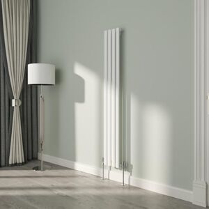 NRG White Oval Radiator Vertical 1600x236mm Single Panel Central Heating Radiators Perfect for Bathrooms Kitchen Living Room NRG White Oval Radiator Vertical 1600x236mm Single Panel Central Heating Radiators Perfect for Bathrooms Kitchen Living Room