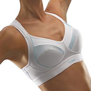 THUASNE Power Up Sports Bra White White/Blue Size:80C THUASNE Power Up Sports Bra White White/Blue Size:80C