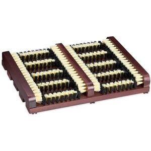 Relaxdays Shoe Scraper, Non-Slip Base, Sturdy Plastic Bristles, Dirt Trapper, Wood, HWD: 5.5 x 36 x 26 cm, Dark Brown Relaxdays Shoe Scraper, Non-Slip Base, Sturdy Plastic Bristles, Dirt Trapper, Wood, HWD: 5.5 x 36 x 26 cm, Dark Brown