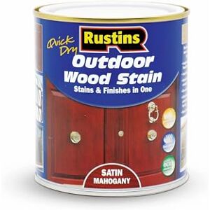 RUSTINS Quick Dry Outdoor Wood Stain Satin Mahogany 500ml- Durable and Weather-Resistant Finish, Fast Drying, Vibrant Color for Decks, Fences, & Furniture, Available in Many Wood Shades RUSTINS Quick Dry Outdoor Wood Stain Satin Mahogany 500ml- Durable and Weather-Resistant Finish, Fast Drying, Vibrant Color for Decks, Fences, & Furniture, Available in Many Wood Shades