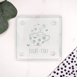eBuyGB Engraved Square Glass Coaster -Eight-Tea Design 80th Birthday Gifts for Women, Her Eightieth Birthday Gift for Mum, Grandma Drinks Mat eBuyGB Engraved Square Glass Coaster -Eight-Tea Design 80th Birthday Gifts for Women, Her Eightieth Birthday Gift for Mum, Grandma Drinks Mat