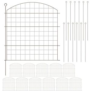 Relaxdays Garden Fence, 5 Border Panels for Pond, HxW: 78 x 75 cm each, Arch, Metal, Lawn & Bed Edging, Push-In, Brown, Steel Relaxdays Garden Fence, 5 Border Panels for Pond, HxW: 78 x 75 cm each, Arch, Metal, Lawn & Bed Edging, Push-In, Brown, Steel