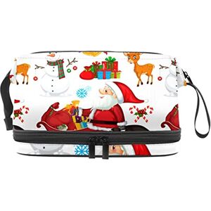 Generic Multi-Functional Storage Travel Cosmetic Bag with Handle,Large Capacity Travel Cosmetic Bag,Christmas Santa Claus Elk Snowman Deer Pattern Generic Multi-Functional Storage Travel Cosmetic Bag with Handle,Large Capacity Travel Cosmetic Bag,Christmas Santa Claus Elk Snowman Deer Pattern