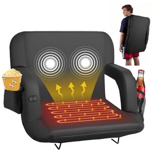 VEVOR Stadium Seat, 25 inch Heated Stadium Chair, Bleacher Seat Heated with 4 Pockets for Bleachers, 3 Level Heating & 6 Modes Vibration Portable Heating Stadiums Chair for Camping, Sports Events VEVOR Stadium Seat, 25 inch Heated Stadium Chair, Bleacher Seat Heated with 4 Pockets for Bleachers, 3 Level Heating & 6 Modes Vibration Portable Heating Stadiums Chair for Camping, Sports Events