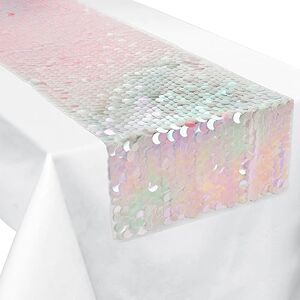 amscan Luminous Sequin Party Table Runner 13" x 72" Pink 1 Pc. amscan Luminous Sequin Party Table Runner 13" x 72" Pink 1 Pc.