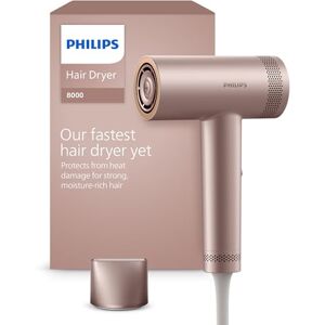 Philips Hair Dryer 8000 Series, with ThermoShield Advanced, Ionic, Brushless DC Motor, Scalp Care, 1400W, Rose Champagne, Model BHD837/03 Philips Hair Dryer 8000 Series, with ThermoShield Advanced, Ionic, Brushless DC Motor, Scalp Care, 1400W, Rose Champagne, Model BHD837/03