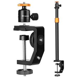 TARION C Clamp Stand Camera Desk Mount with Standard 1/4 Screw, Ball Head and 33-60cm Adjustable Extension Rod for Vlogging Live Stream Photo Studio Light Photography Filming TARION C Clamp Stand Camera Desk Mount with Standard 1/4 Screw, Ball Head and 33-60cm Adjustable Extension Rod for Vlogging Live Stream Photo Studio Light Photography Filming