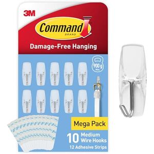 Command Wire Toggle Hooks Medium Transparent- Indoor Use Multi Pack of 10 Hooks and 12 Adhesive Strips Suitable for Hanging Items up to 900 g Damage Free Hanging Command Wire Toggle Hooks Medium Transparent- Indoor Use Multi Pack of 10 Hooks and 12 Adhesive Strips Suitable for Hanging Items up to 900 g Damage Free Hanging