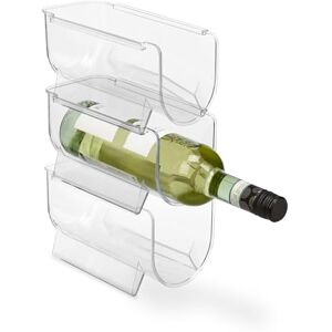 Relaxdays Fridge Bottle Organiser, Set of 3, Stackable, HxWxD: 10.5 x 11 x 20.5 cm, Transparent Relaxdays Fridge Bottle Organiser, Set of 3, Stackable, HxWxD: 10.5 x 11 x 20.5 cm, Transparent