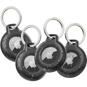 Belkin Waterproof Apple AirTag Secure Holder with Key Ring, Durable Scratch-Resistant AirTag Case, Protective AirTag Keychain Accessory for Keys, Pets, Luggage, Backpacks, and More Black (4-pack) Belkin Waterproof Apple AirTag Secure Holder with Key Ring, Durable Scratch-Resistant AirTag Case, Protective AirTag Keychain Accessory for Keys, Pets, Luggage, Backpacks, and More Black (4-pack)