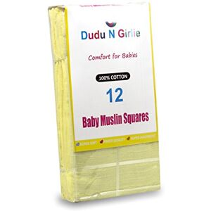 DUDU N GIRLIE 12 x Premium Quality Baby Muslin Squares 100% Cotton, 72 X 72 cm, Supersoft, Made in EU (Yellow) DUDU N GIRLIE 12 x Premium Quality Baby Muslin Squares 100% Cotton, 72 X 72 cm, Supersoft, Made in EU (Yellow)