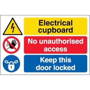 VSafety V Safety Electrical cupboard/No unauthorised access/Keep this door locked Large Landscape 400 x 300 mm 3mm Aluminium Composite Safety Sign VSafety V Safety Electrical cupboard/No unauthorised access/Keep this door locked Large Landscape 400 x 300 mm 3mm Aluminium Composite Safety Sign
