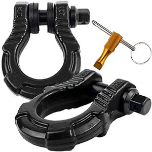 GA GEARAMERICA GearAmerica UBER Shackles with Anti Theft Lock (2PK) Black 80,000 lbs (40T) Strength Towing D-Rings + UBERLock Security Pin 7/8" + Washers Connect Tow Strap or Winch Rope for Off-Road Recovery GA GEARAMERICA GearAmerica UBER Shackles with Anti Theft Lock (2PK) Black 80,000 lbs (40T) Strength Towing D-Rings + UBERLock Security Pin 7/8" + Washers Connect Tow Strap or Winch Rope for Off-Road Recovery