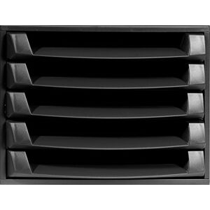 Exacompta Ref 221014D ECOBlack The Box 387 x 284 x 218mm in Size, 5 Open Drawers, 38mm Drawer Height, Suitable for Storing A4+ Documents Black Exacompta Ref 221014D ECOBlack The Box 387 x 284 x 218mm in Size, 5 Open Drawers, 38mm Drawer Height, Suitable for Storing A4+ Documents Black