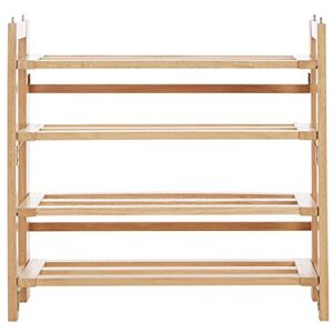 Premier Housewares 4-Tier Folding Shoe Rack, Rubber Wood, Wood, Natural, 29 x 71 x 66 cm Premier Housewares 4-Tier Folding Shoe Rack, Rubber Wood, Wood, Natural, 29 x 71 x 66 cm