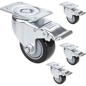 BATHWA Set of 4 Furniture Castors 75 mm, Heavy Duty Castors with 2 Brakes up to 136 kg per Wheel, Transport Castors for Indoor and Outdoor Use, Swivel Castors 360° Rotatable, Industrial Castors for BATHWA Set of 4 Furniture Castors 75 mm, Heavy Duty Castors with 2 Brakes up to 136 kg per Wheel, Transport Castors for Indoor and Outdoor Use, Swivel Castors 360° Rotatable, Industrial Castors for