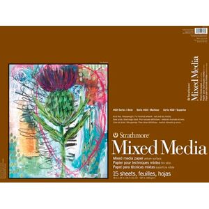 Strathmore Mixed Media Vellum Paper Pad 18 x 24-inch, 15 Sheets, White, 18x24 Strathmore Mixed Media Vellum Paper Pad 18 x 24-inch, 15 Sheets, White, 18x24