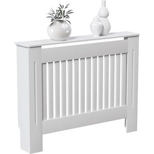 Vida Designs Chelsea Radiator Cover With Modern Slats White Decorative Heater Cover with Shelf, Medium, (H: 82 / W: 111 / D: 19 cm) Vida Designs Chelsea Radiator Cover With Modern Slats White Decorative Heater Cover with Shelf, Medium, (H: 82 / W: 111 / D: 19 cm)