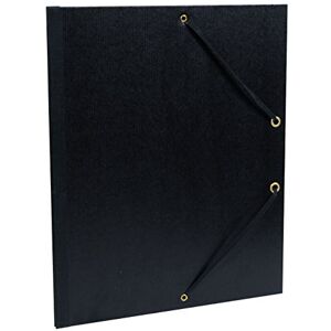 Clairefontaine Ref 47115C Kraft Art Folder A4 Size, Elastic Straps with 3 Flaps Closure, White Paper Lining, Acid Free Suitable for Transporting Artwork Black Clairefontaine Ref 47115C Kraft Art Folder A4 Size, Elastic Straps with 3 Flaps Closure, White Paper Lining, Acid Free Suitable for Transporting Artwork Black
