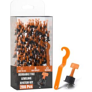 LEDSone Flintronic Tile Leveling System, 200PCS Resuable Tile Leveling System Kit with 2 Special Wrenches, Tile Leveling Clips Tile Installation Tool for Stone and Floors LEDSone Flintronic Tile Leveling System, 200PCS Resuable Tile Leveling System Kit with 2 Special Wrenches, Tile Leveling Clips Tile Installation Tool for Stone and Floors