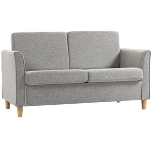 HOMCOM 2 Seater Sofa, Compact Loveseat, Linen Upholstered Couch with Wood Legs and Armrest, Small Sofa for Living Room and Home Office Light Grey HOMCOM 2 Seater Sofa, Compact Loveseat, Linen Upholstered Couch with Wood Legs and Armrest, Small Sofa for Living Room and Home Office Light Grey