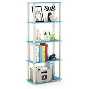 Furinno Toolless Shelves, Wood, Light Blue/White, one size, 59.94 (W) x 145.8 (H) x 29.46 (D) cm Furinno Toolless Shelves, Wood, Light Blue/White, one size, 59.94 (W) x 145.8 (H) x 29.46 (D) cm